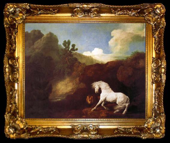 framed  Edvard Munch White horse frightened by a lion, ta009-2